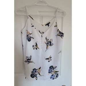 Dynamite White Floral Camisole with Spaghetti Straps